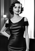 Glamorous Starlet in a Bias-Cut Gown