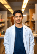 Dynamic Young Latina Male Researcher in Action