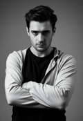 Dramatic Black-and-White Actor Portrait