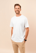 Relaxed Charm in a White Tee Shirt