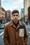 Young Man's Resilience Amidst City Life