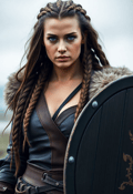 The Fierce Gaze of a Viking Shieldmaiden