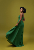 Graceful Green: A Studio Portrait of a Woman