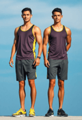 Dynamic Duo: Male Twins in Sporty Attire