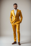 Dashing in Gold: Man's Prestige Attire