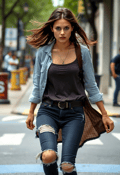Determined Young Woman on a City Stroll