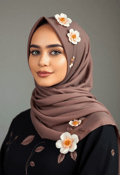 Floral Delight in a Sophisticated Hijab Ensemble