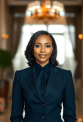 Charming Female Concierge Guiding Guests