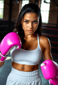 Young Amateur Boxer Ready for Action