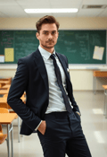 Charismatic Instructor with Chalk in Hand