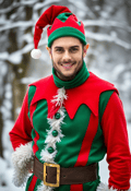 Cheerful Elf Amongst Winter’s Whimsy