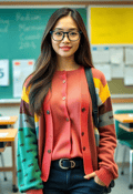 Chic Female Nerd Sporting Stylish Frames