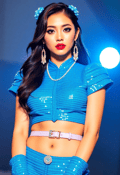 Radiant Star: The Kpop Idol in Glittery Blue