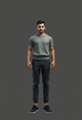Chiseled Charm: Low Poly Male Model