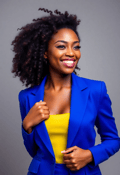 Dynamic Executive Female in Vibrant Attire