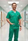 Professional Male Nurse in Modern Medical Facility