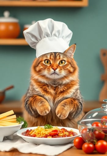 Cat Cooking AI Video 