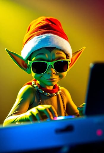 DJ Elf Doing a Party AI Video