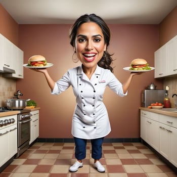 Woman Flipping Burgers AI Video