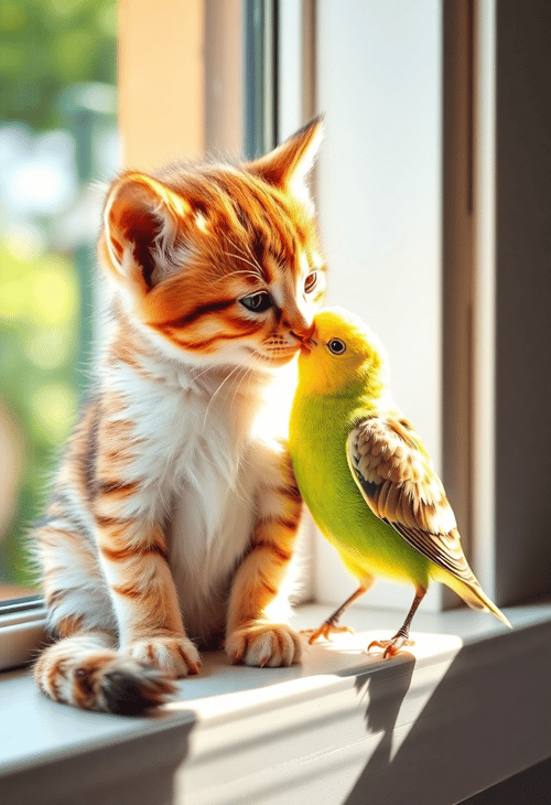 Feathered Friendships: Sunlit Companions