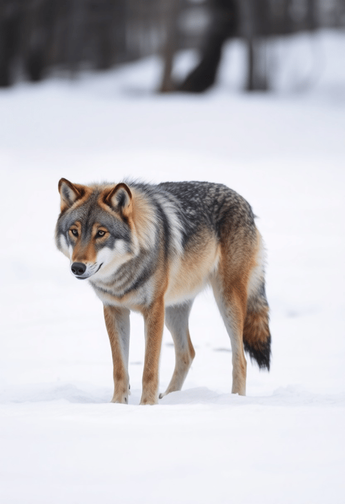 Noble Wolf in Winter Wilderness