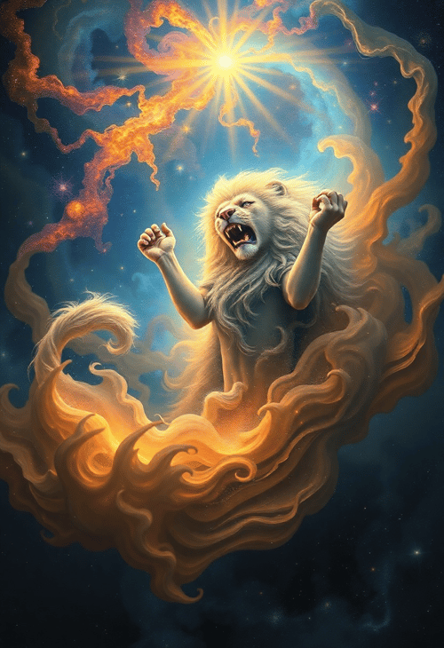 Surreal Leo in a Cosmic Dance