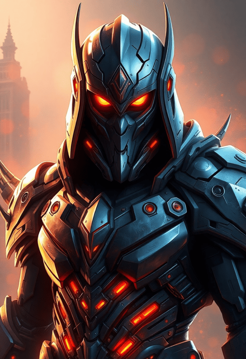 Digital Portrait of a Futuristic Guardian