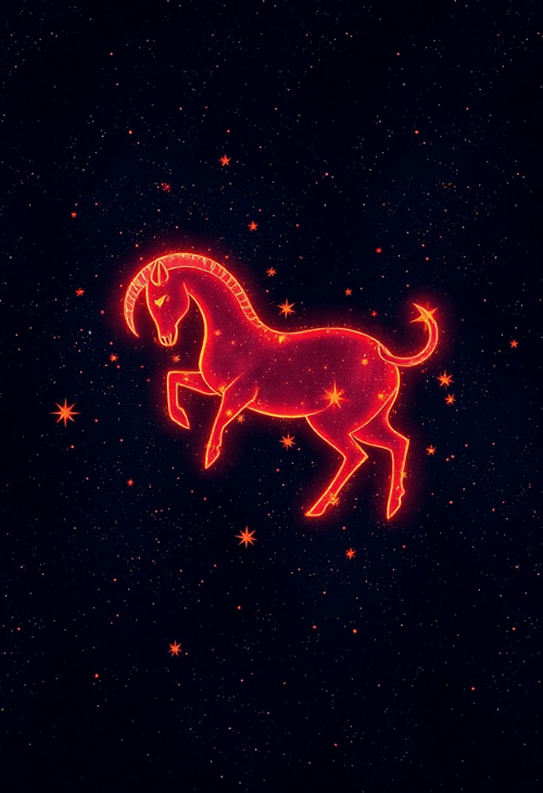 Fiery Aries in Cosmic Starfield