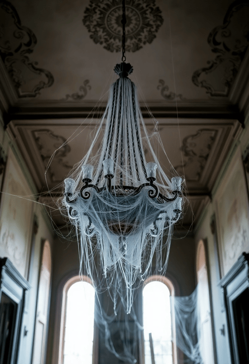 Chandelier of Webbed Elegance