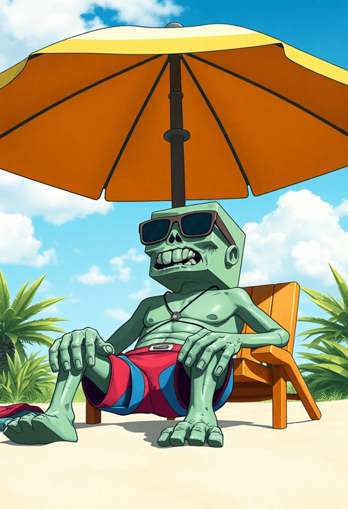 Minecraft Beach Day Zombie