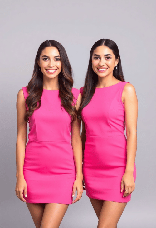 Popping in Pink: Twins' Fashion Statement