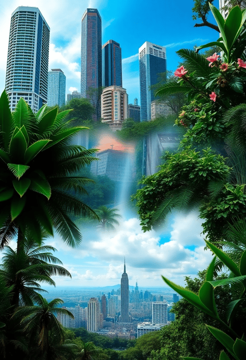 Urban Jungle: A Vibrant City Moodboard Fusion