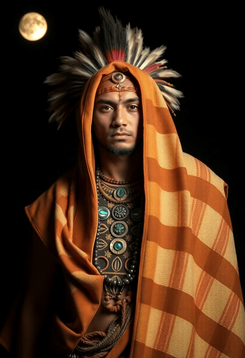 Mysterious Night Under the Moonlit Sky: The Male Shaman's Ritual