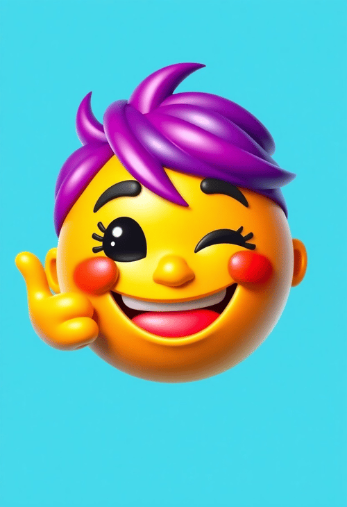 3D Render: Winking Emoji with a Twist