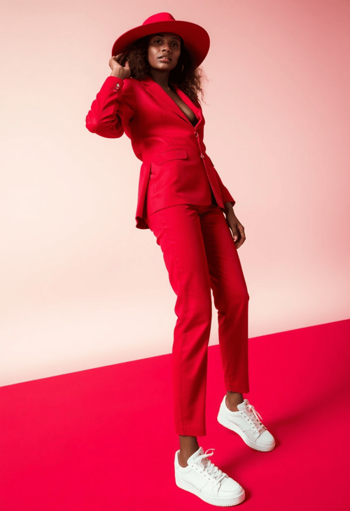 Vibrant Red on Pastel