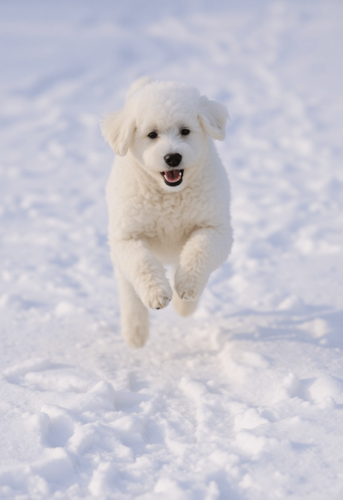 Poodle in the Snow