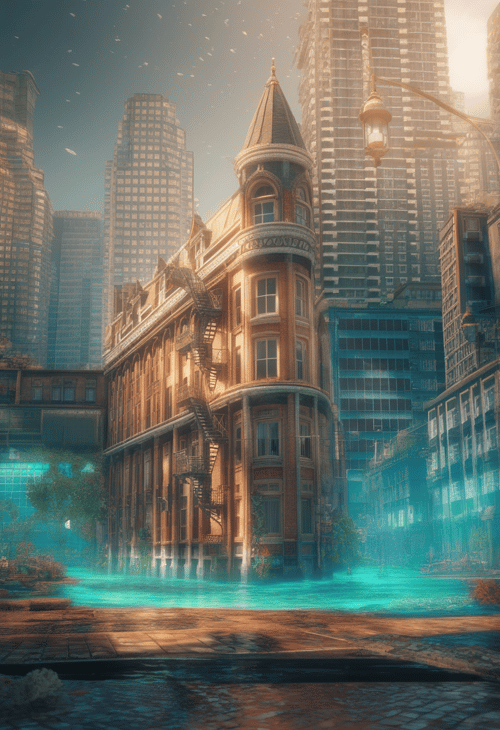 Underwater City Photo Effect