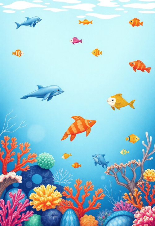 Cute Sea Creatures Under the Ocean
