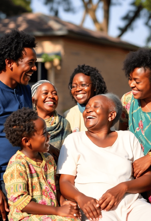 Joyful African Family Gathering - Togetherness and Laughter