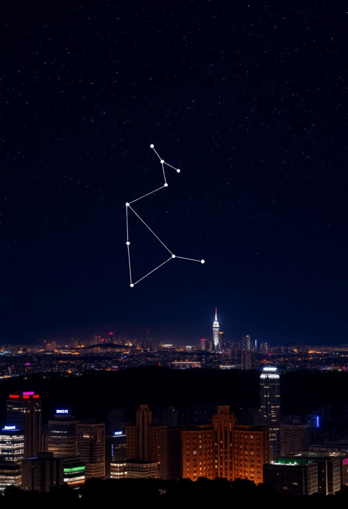 Scorpio Constellation Over City Skyline