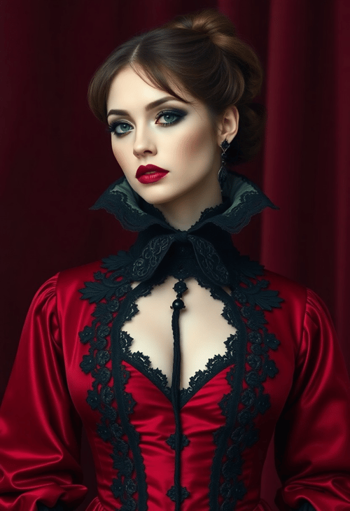 Vampire Queen in Crimson Silks