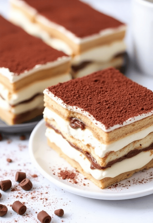Exquisite Tiramisu with Cocoa Dusting
