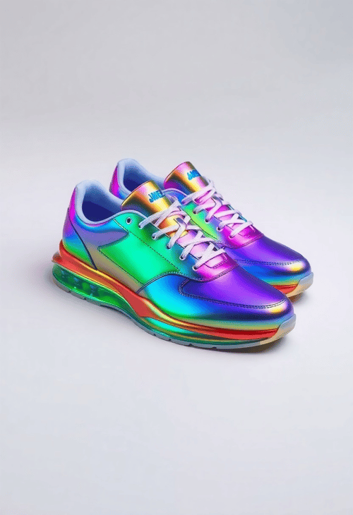 Prismatic Fashion: Rainbow Sneakers