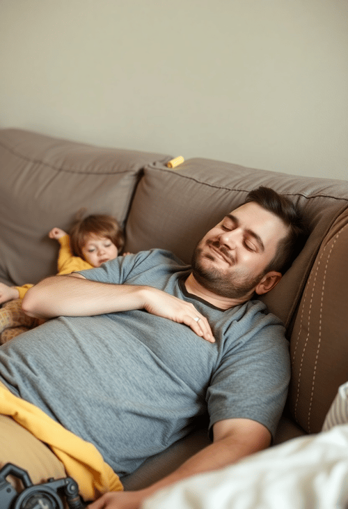 Dad Sleeping on the Couch