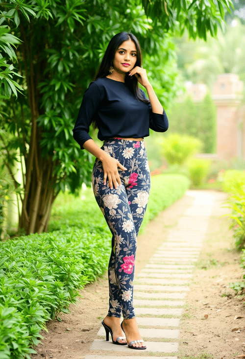 Bold Elegance: High-Waisted Floral Leggings
