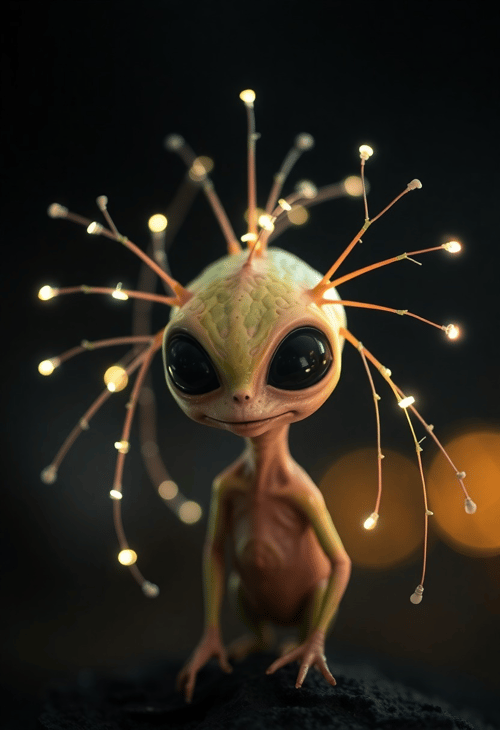 Charming Alien with Twinkling Antennae