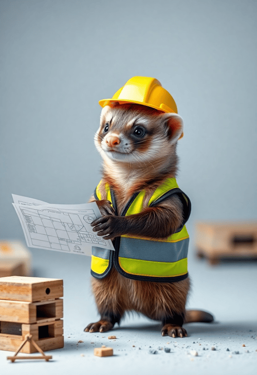 Engineer Ferret at the Construction Site