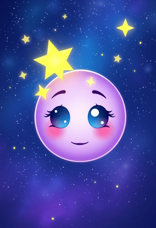 Fantasy Illustration: Starry Eyed Emoji