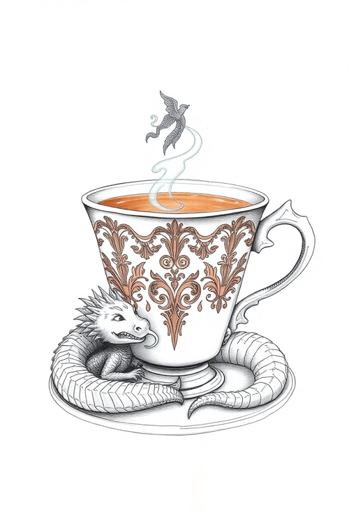 Fantasy-Themed Tea Cup Design