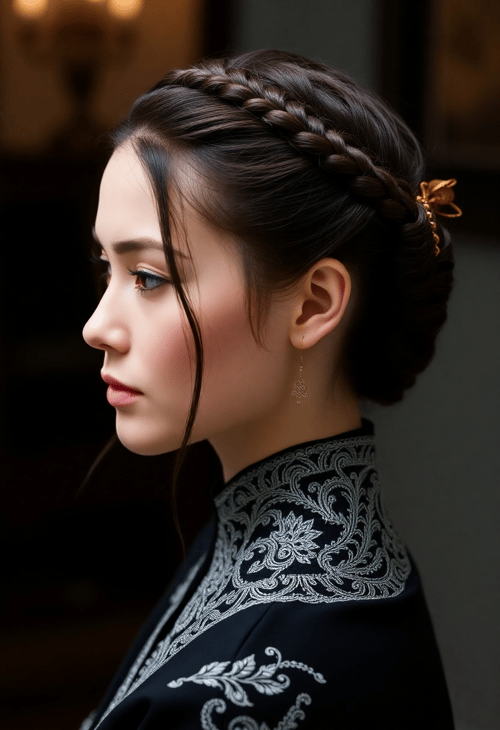 Elegant Hime Cut with Braided Detail